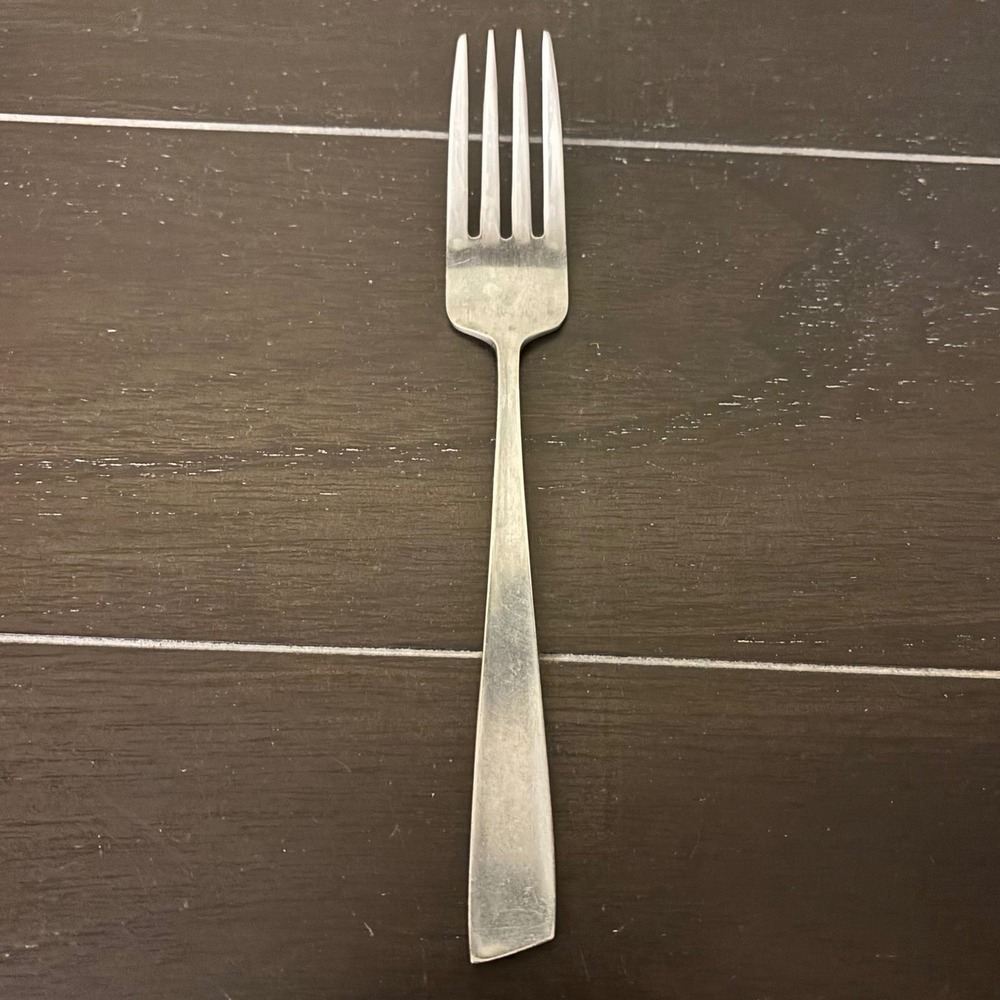 Linmark Stainless Japan Dinner Fork Mid‎ Century Modern Slanted Handle Vintage